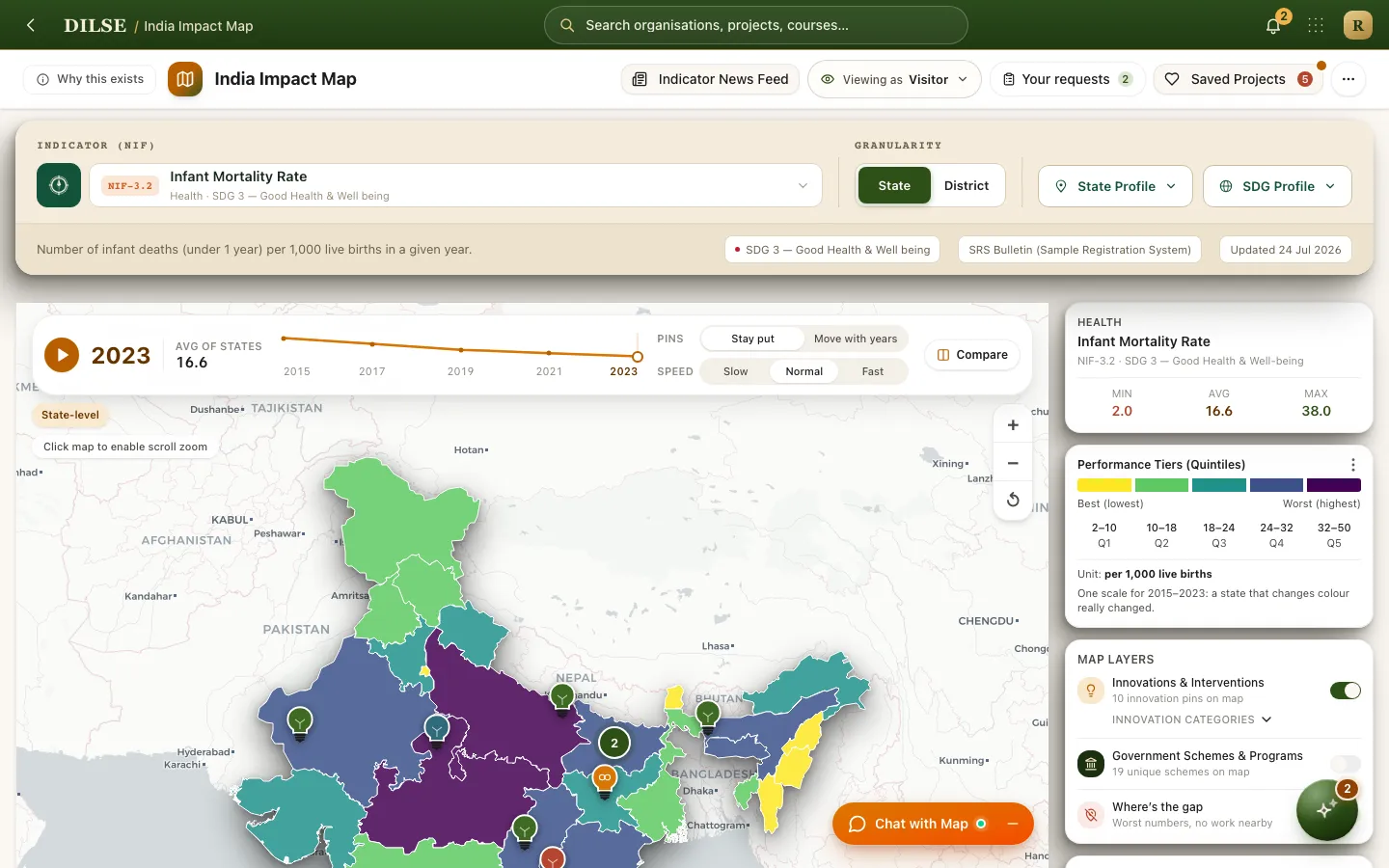 India Impact Map, as it is today